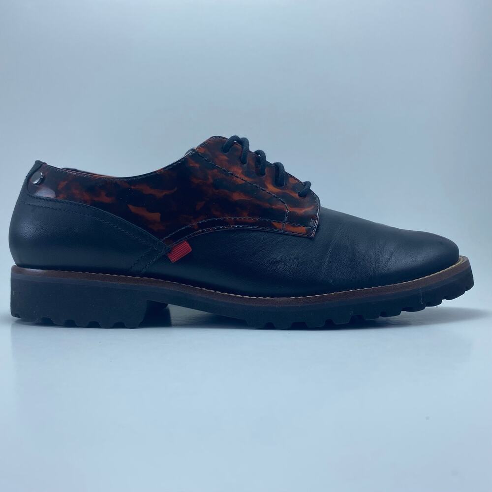 MARC JOSEPH "Columbus Circle" Oxford Lace-Up Black Leather Womens Shoes Size 10